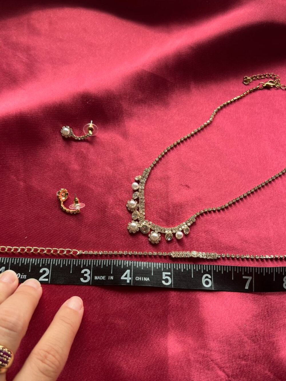 3 Piece Rhinestone Jewelry Set - Picture 4 of 8